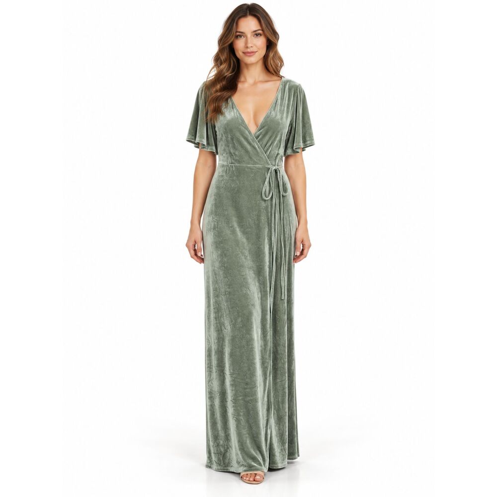 Baltic Born Velvet True Wrap Maxi Dress M